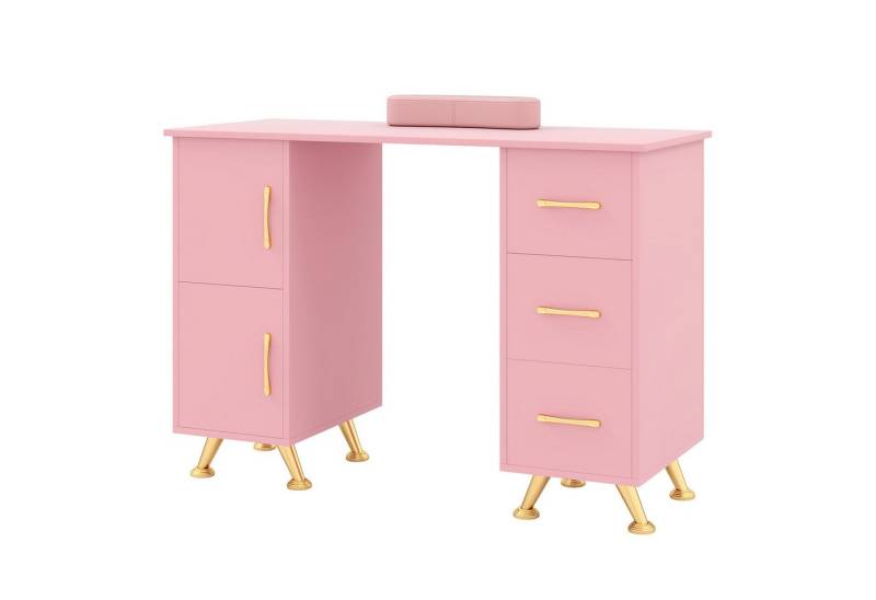 COSTWAY Schminktisch, Maniküretisch,Nageltisch mit 3 Schubladen, Holz von COSTWAY