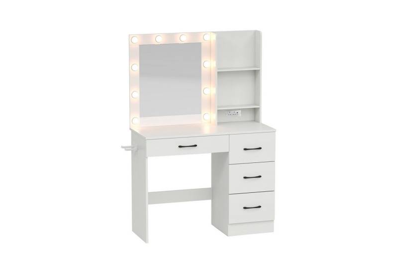 COSTWAY Schminktisch (1-St), mit LED & Ladestation, Schubladen, Spiegel von COSTWAY