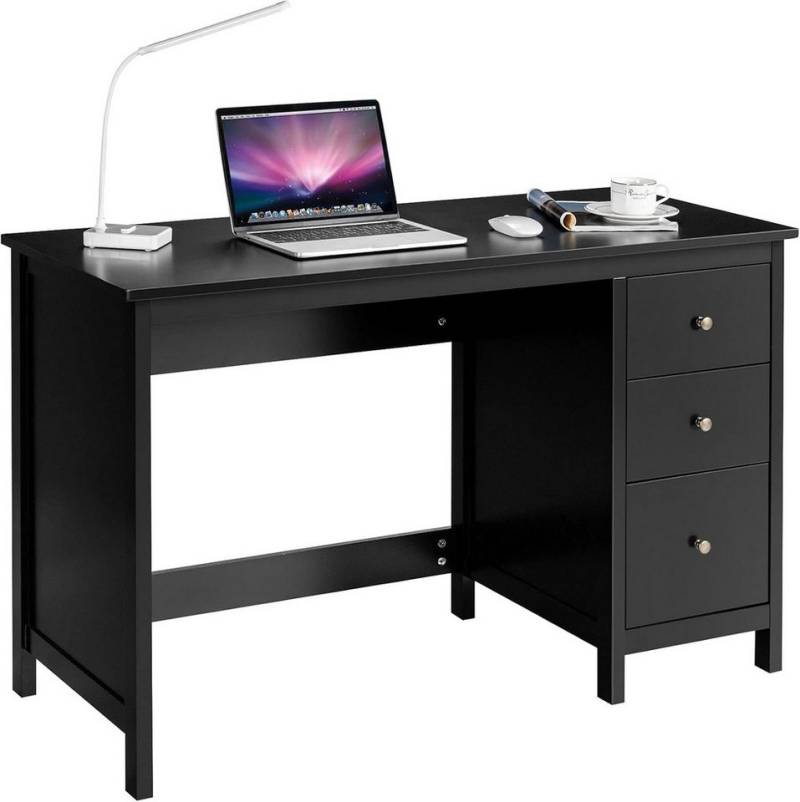 COSTWAY Schreibtisch, mit 3 Schubladen, bis 40 kg, 120 x 50 x 75cm von COSTWAY
