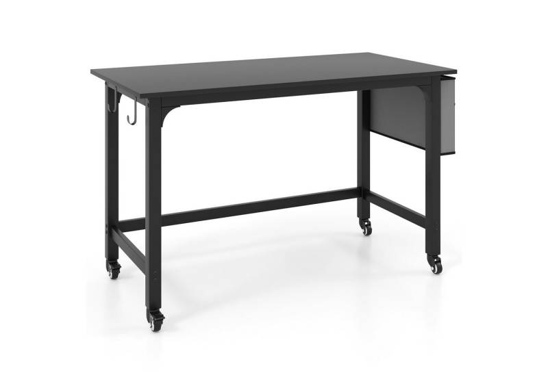 COSTWAY Schreibtisch, mit 4 Rollen & stabilem Metallrahmen, 120 x 60 x 75cm von COSTWAY