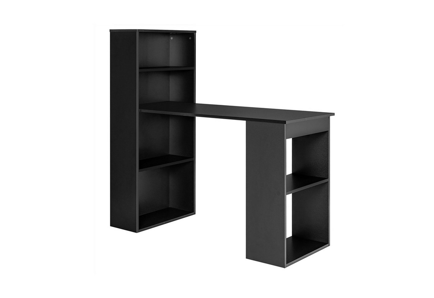 COSTWAY Schreibtisch, mit Bücherregal & 6 Regalen, bis 91kg, 122x56x122cm von COSTWAY