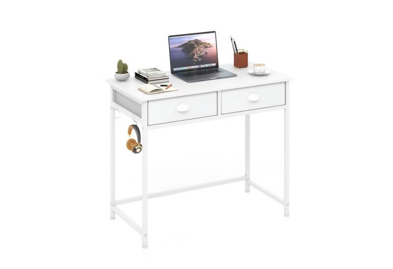 COSTWAY Schreibtisch (1-St), Computertisch mit 2 Schublade, Bürotisch, Arbeitstisch von COSTWAY