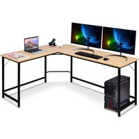 COSTWAY Schreibtisch L-Form, Eckschreibtisch von COSTWAY