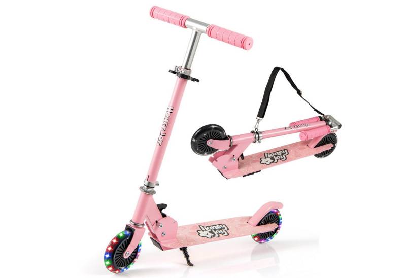 COSTWAY Scooter, Kinder Roller mit LED/PU-Räder, höhenverstellbar von COSTWAY