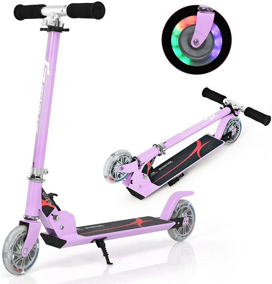 COSTWAY Scooter Cityroller, höhenverstellbar, klappbar, mit 2 LED Räder von COSTWAY