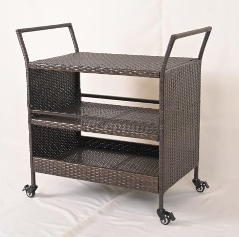 COSTWAY Servierwagen Rattan, Küchenwagen mit 3 Ablagen & Rollen & Seitengriffen, Grillwagen Grilltisch Outdoor für Garten, Pool, Veranda, 86 x 50 x 89 cm COSTWAY Servierwagen Rattan, Küchenwagen mit 3 Ablagen & Rollen & Seitengriffen, Grillwagen Grilltisch Outdoor für Garten, Pool, Veranda, 86 x 50 x 89 cm von COSTWAY