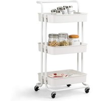 COSTWAY Servierwagen auf Rollen, Kuechenwagen Metall, Rollwagen 3 Regale, Allzweckwagen Beistellwagen Badwagen Kuechenrollwagen Haushaltswagen weiss COSTWAY Servierwagen auf Rollen, Kuechenwagen Metall, Rollwagen 3 Regale, Allzweckwagen Beistellwagen Badwagen Kuechenrollwagen Haushaltswagen weiss von COSTWAY