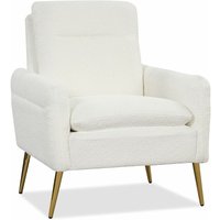 COSTWAY Sessel Modern, gepolsterter Ohrensessel mit konischen Metallbeinen, Relaxsessel mit eingebautem Schaumstoff & Federn bis 160 kg belastbar, von COSTWAY
