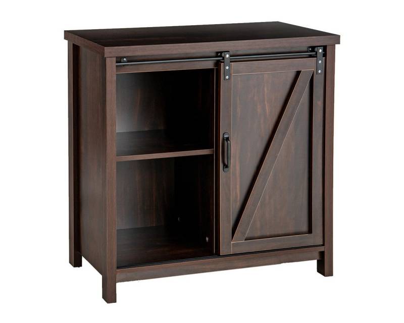 COSTWAY Sideboard, Küchenschrank Buffet Holz, mit Schiebetüren & 4 Fächern von COSTWAY