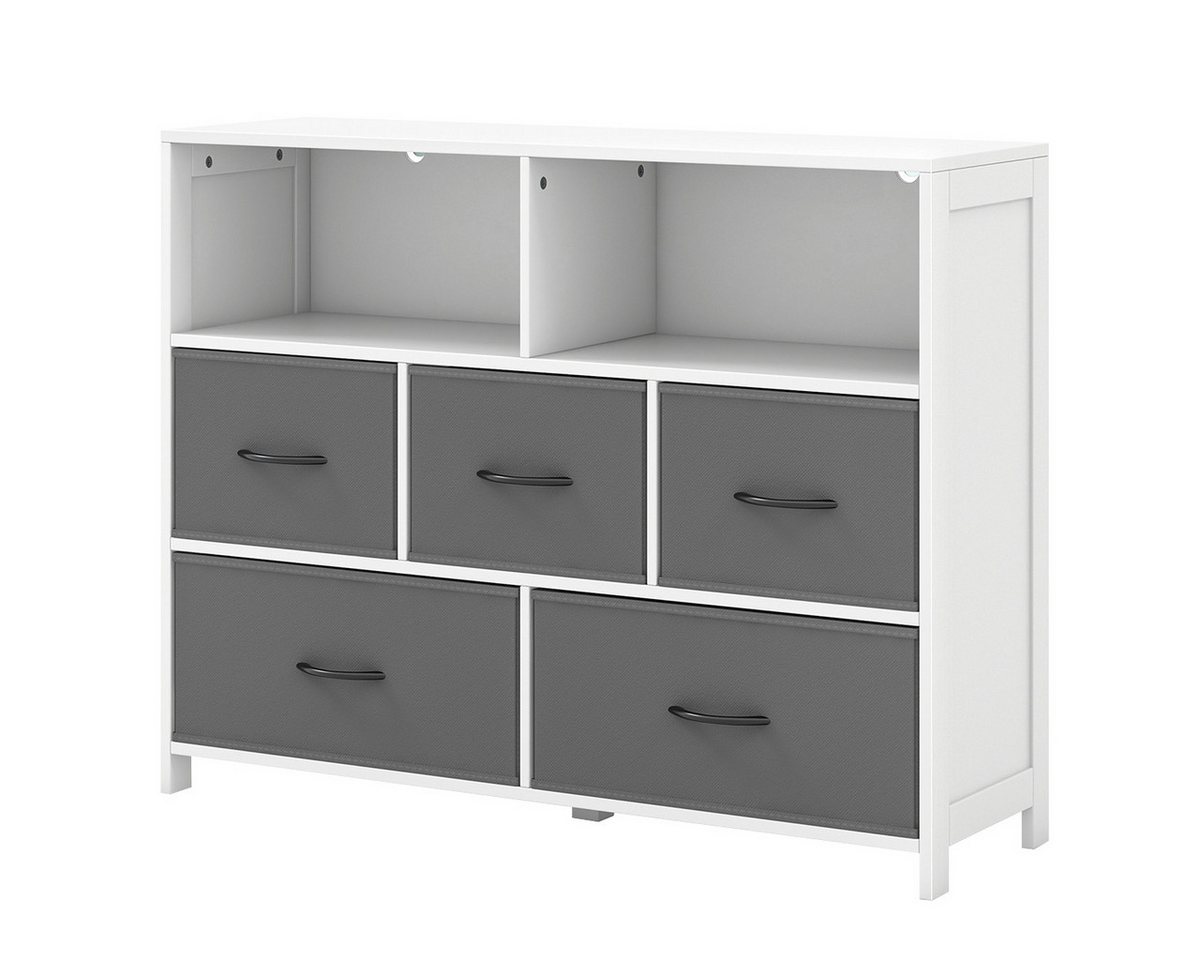 COSTWAY Sideboard, mit 5 klappbaren Schubladen & Regal, Holz, 100x30x78cm COSTWAY Sideboard, mit 5 klappbaren Schubladen & Regal, Holz, 100x30x78cm von COSTWAY