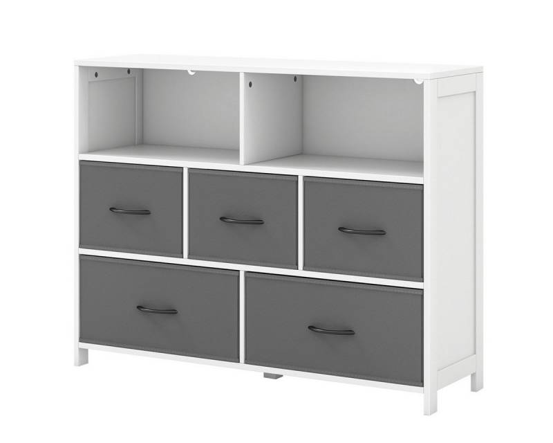 COSTWAY Sideboard, mit 5 klappbaren Schubladen & Regal, Holz, 100x30x78cm von COSTWAY