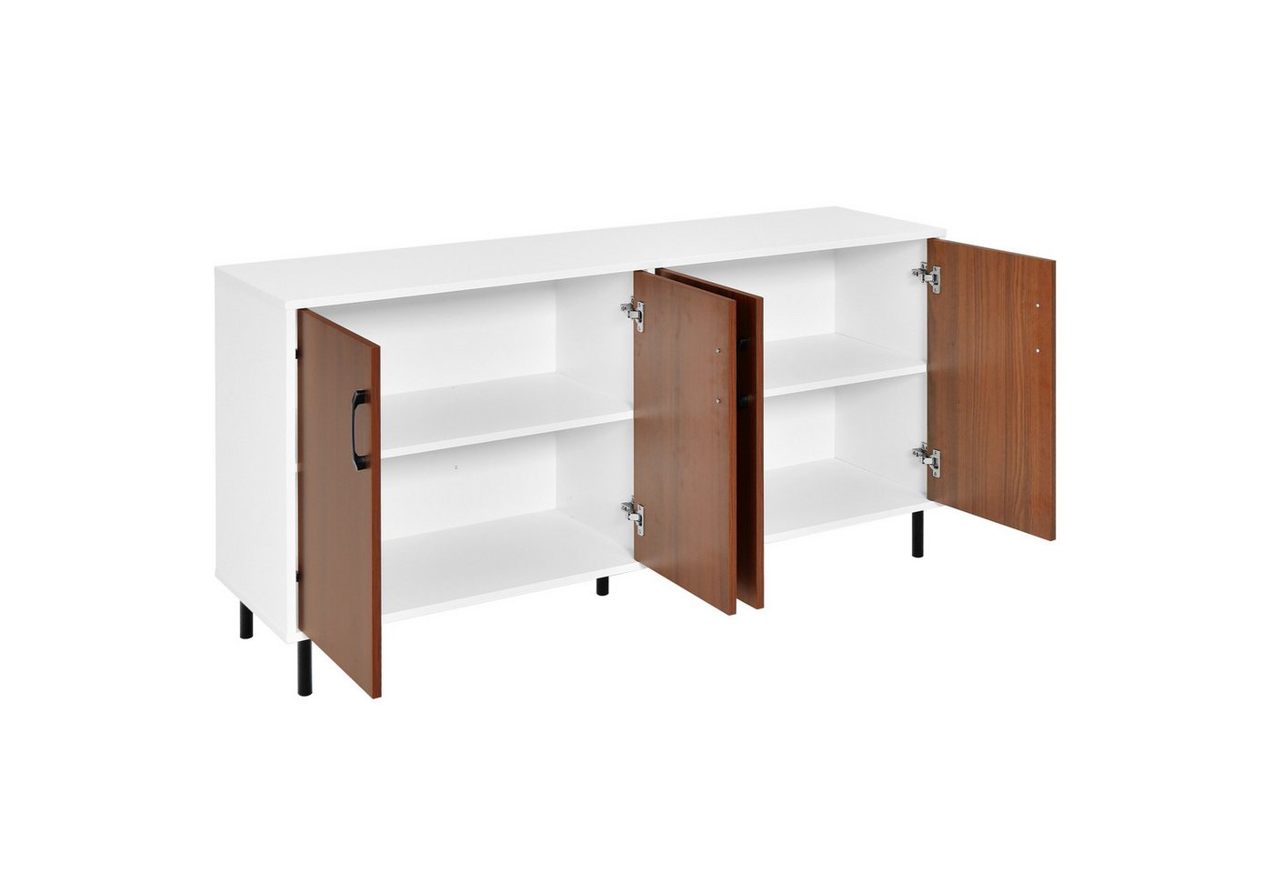 COSTWAY Sideboard, mit Tür & 4 Fächern, 148 x 40 x 75,5cm, Holz von COSTWAY