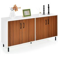 Sideboard 148 x 40 x 75,5cm, Kommode mit 4 Türen von COSTWAY