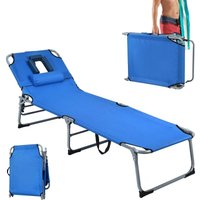 COSTWAY Sonnenliege mit Gesichtsöffnung, klappbare Gartenliege mit Verstellbarer Rückenlehne und Kopfstütze, Strandliege, Liegestuhl für Garten, COSTWAY Sonnenliege mit Gesichtsöffnung, klappbare Gartenliege mit Verstellbarer Rückenlehne und Kopfstütze, Strandliege, Liegestuhl für Garten, von COSTWAY