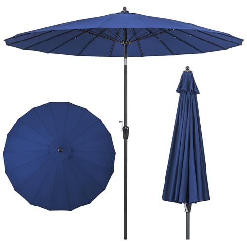 COSTWAY Sonnenschirm 265 cm, Gartenschirm mit Kurbel zum Öffnen/Schließen, beidseitig um 30° knickbar, Terrassenschirm mit 18 Glasfaserrippen und Aluminiumstange, Marktschirm für Garten (Marineblau) COSTWAY Sonnenschirm 265 cm, Gartenschirm mit Kurbel zum Öffnen/Schließen, beidseitig um 30° knickbar, Terrassenschirm mit 18 Glasfaserrippen und Aluminiumstange, Marktschirm für Garten (Marineblau) von COSTWAY
