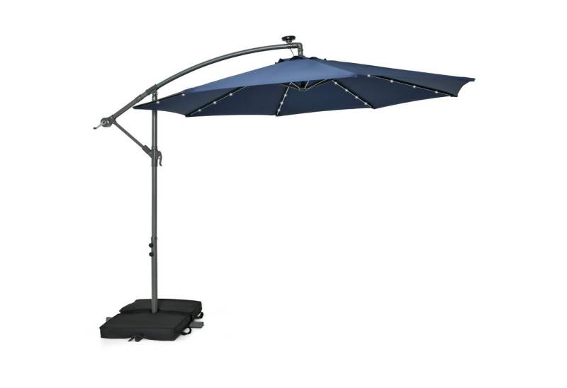 COSTWAY Sonnenschirm Gartenschirm, mit Ständer, 40 Solar LED Leuchten von COSTWAY