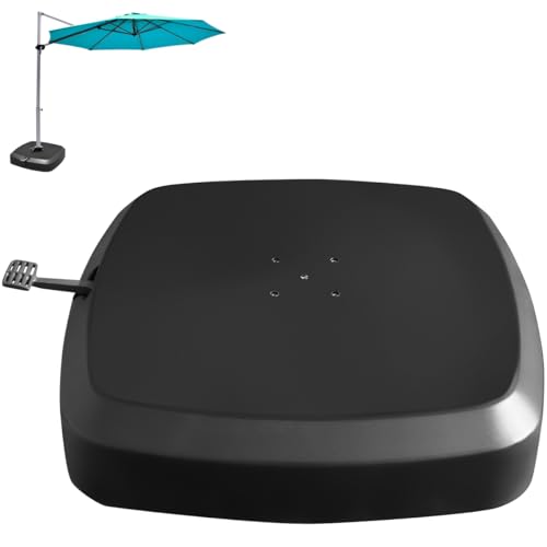 COSTWAY Sonnenschirmständer mit Rollen, 150kg, befüllbar, rollbar, Schirmständer für große Ampelschirme, Ampelschirmständer für Garten, Terrasse von COSTWAY