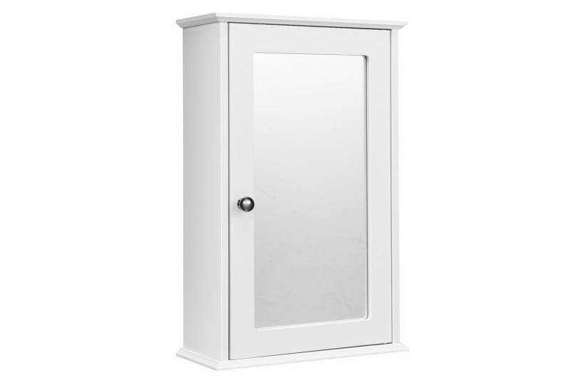 COSTWAY Spiegelschrank Bad, mit Tür & verstellbarer Ablage 34x15x53cm, Weiß von COSTWAY