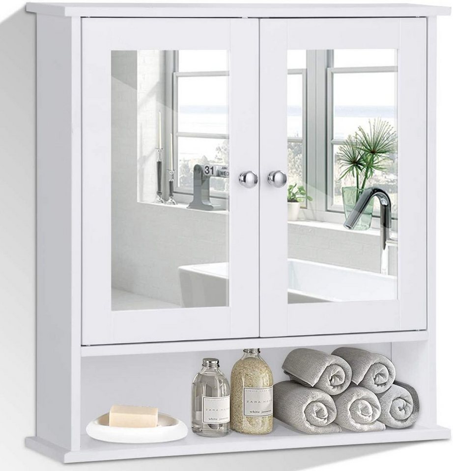 COSTWAY Spiegelschrank Badzimmerschrank mit höhenverstellbarer Ablage von COSTWAY