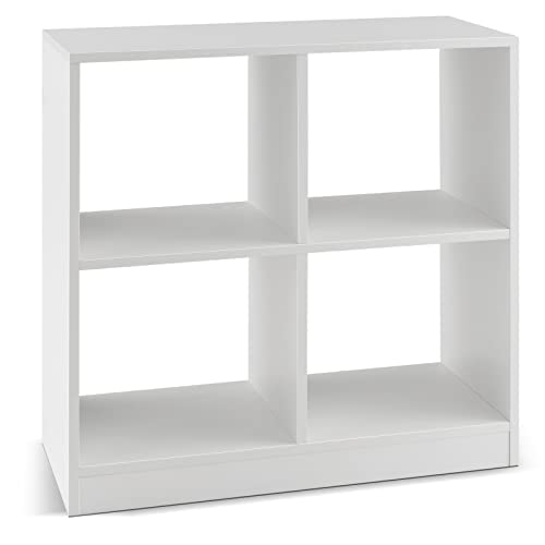 COSTWAY Standregal mit 4 Fächern, Bücherregal, Würfelregal, Regal für Wohnzimmer, Schlafzimmer, Raumteiler weiß, 73 x 33 x 73 cm von COSTWAY