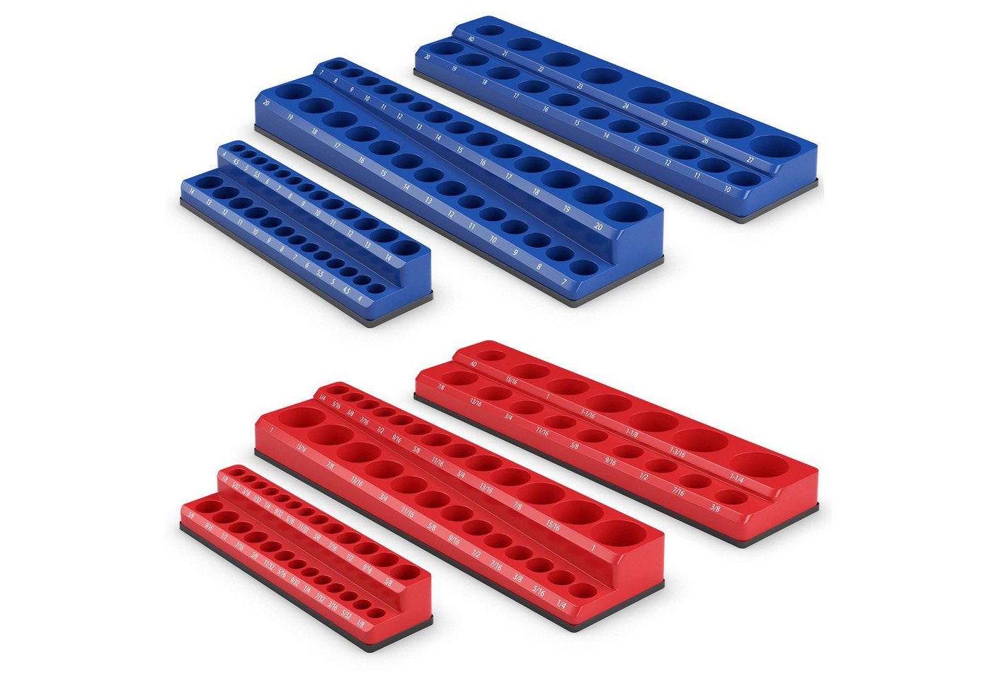 COSTWAY Steckschlüssel, 6 Stk. 1/2-Zoll-, 3/8-Zoll- und 1/4-Zoll, magnetisch von COSTWAY