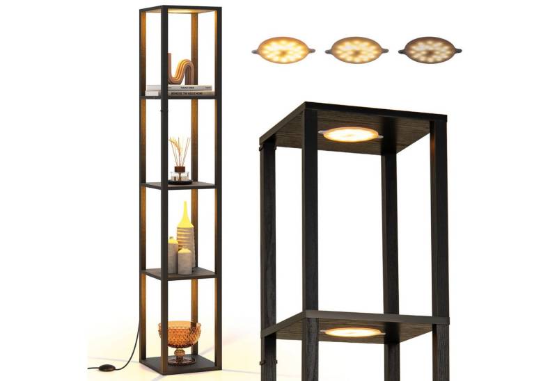 COSTWAY Stehlampe, 162cm mit dimmbaren LED-Lichtern, Regalen & Fußschalter von COSTWAY