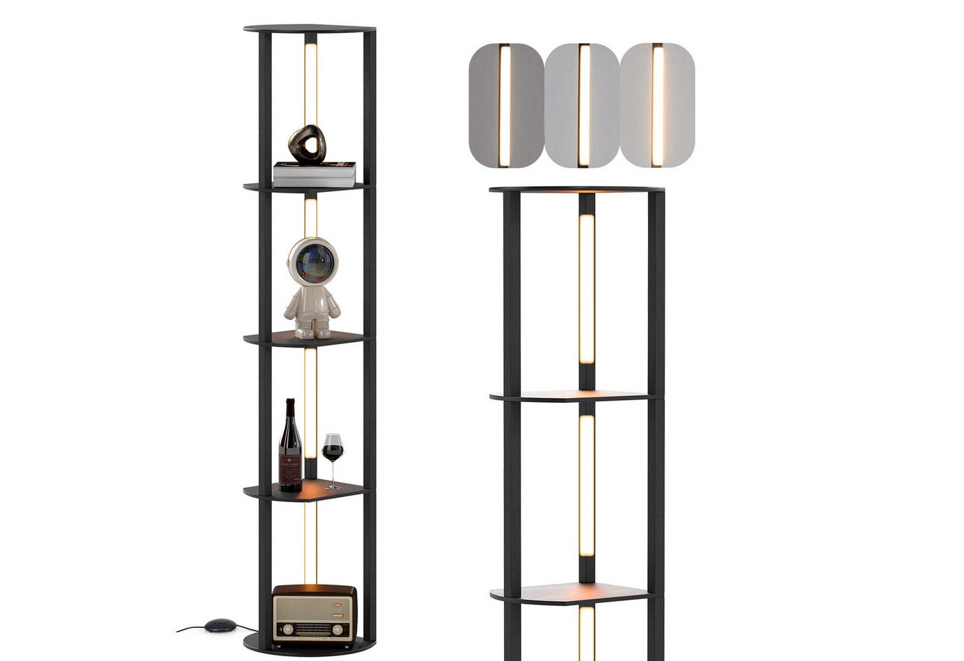 COSTWAY Stehlampe, 163cm, 4 drehbare LED-Streifen, 3 Helligkeit, Fußschalter COSTWAY Stehlampe, 163cm, 4 drehbare LED-Streifen, 3 Helligkeit, Fußschalter von COSTWAY