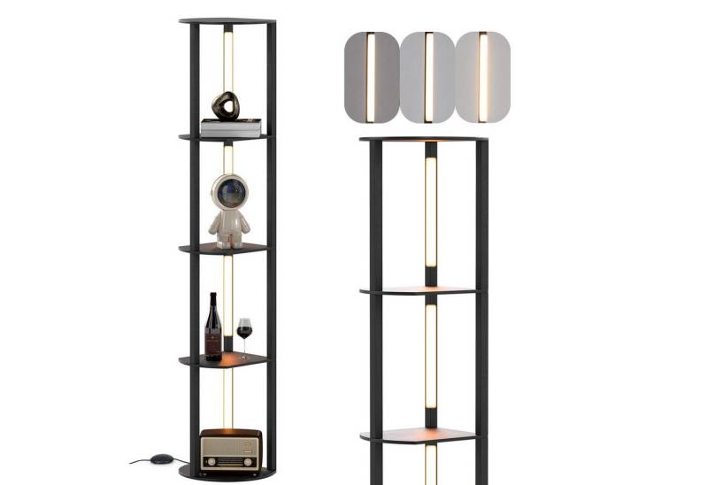 COSTWAY Stehlampe, 163cm, 4 drehbare LED-Streifen, 3 Helligkeit, Fußschalter von COSTWAY