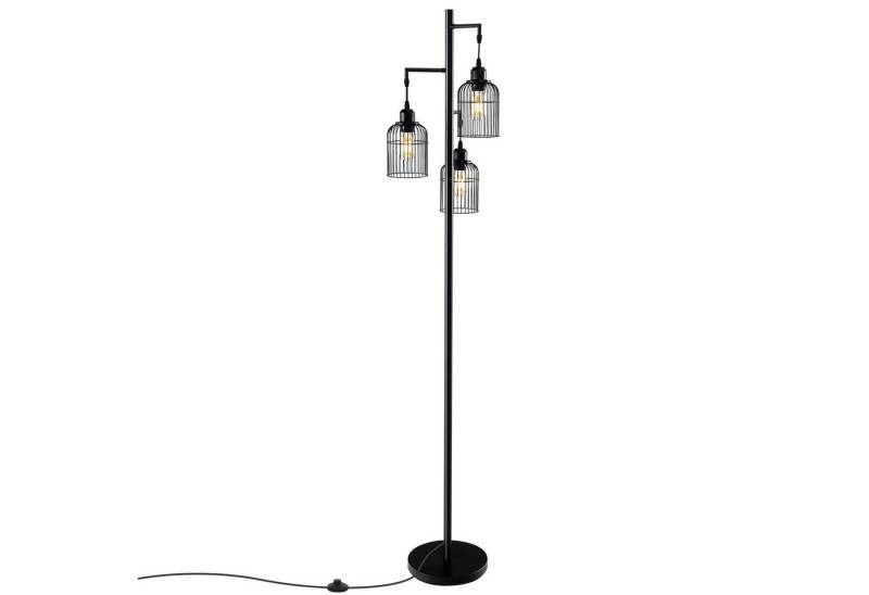 COSTWAY Stehlampe, 169 cm, mit 3 Lampenschirmen, Sockel & Fußschalter von COSTWAY