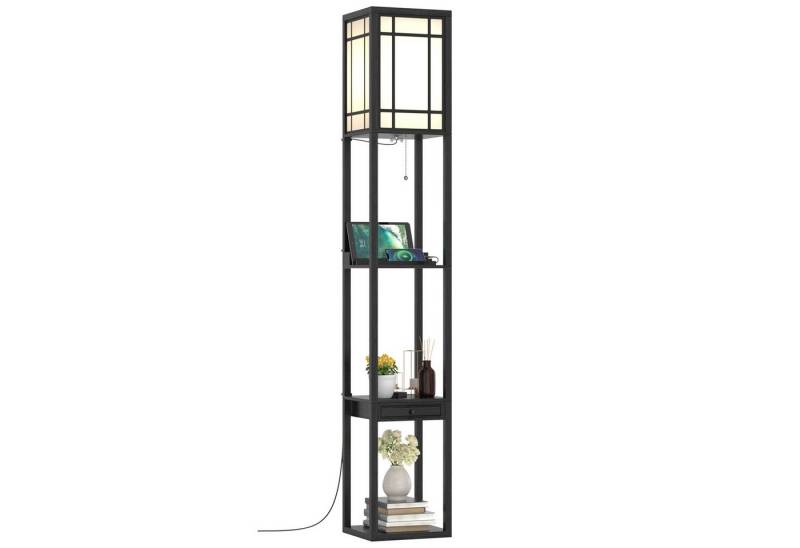 COSTWAY Stehlampe, ohne Leuchtmittel, Warmweiß, ohne Leuchtmittel, Warmweiß, mit 3-Ebenen, 160x26x26cm von COSTWAY