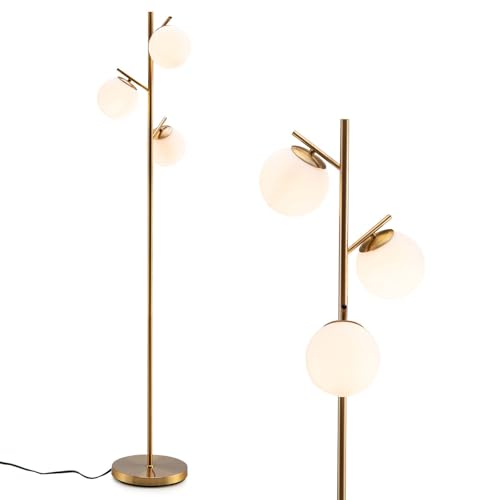 COSTWAY Stehlampe 3-flammig, moderne freistehende Stehleuchte mit praktischem Fußschalter, E27-Glühlampensockel & stabilem Metallmast, Leselampe für Wohnzimmer, Arbeitszimmer & Schlafzimmer COSTWAY Stehlampe 3-flammig, moderne freistehende Stehleuchte mit praktischem Fußschalter, E27-Glühlampensockel & stabilem Metallmast, Leselampe für Wohnzimmer, Arbeitszimmer & Schlafzimmer von COSTWAY