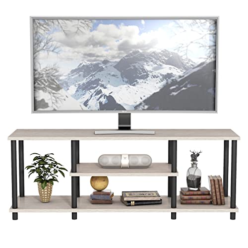 COSTWAY TV-Schrank Fernsehschrank TV-Regal, Fernsehtisch 110 cm breit, TV-Lowboard für Wohnzimmer Schlafzimmer (Grau) von COSTWAY