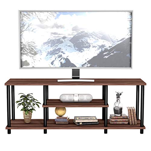 COSTWAY TV-Schrank Fernsehschrank TV-Regal, Fernsehtisch 110 cm breit, TV-Lowboard für Wohnzimmer Schlafzimmer (Kaffee) von COSTWAY