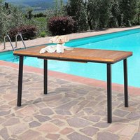 Table de Jardin en Bois d'Acacia Pré-huilé Certifié fsc 140x75x76CM avec Trou de Parasol/Table à manger pour 6-8 Personnes - Costway von COSTWAY