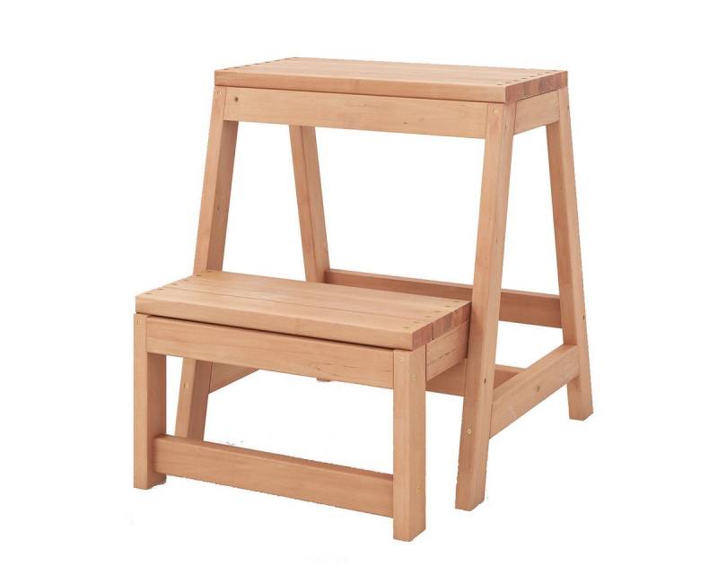 COSTWAY Trittleiter, 2-Stufen Tritthocker klappbar, Fichtenholz, 50x39x45cm von COSTWAY