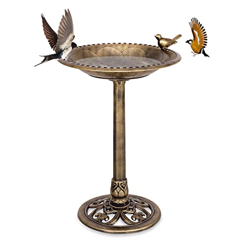 COSTWAY Vogeltränke stehend, Vogelfutterstation Retro, EIN Vogel auf Wasserschale, Futterstation Vogelfutterspender für Wildvögel, für Garten Vogelbad, Bird Feeder Futterplatz, 51 x 72 cm, Bronze COSTWAY Vogeltränke stehend, Vogelfutterstation Retro, EIN Vogel auf Wasserschale, Futterstation Vogelfutterspender für Wildvögel, für Garten Vogelbad, Bird Feeder Futterplatz, 51 x 72 cm, Bronze von COSTWAY