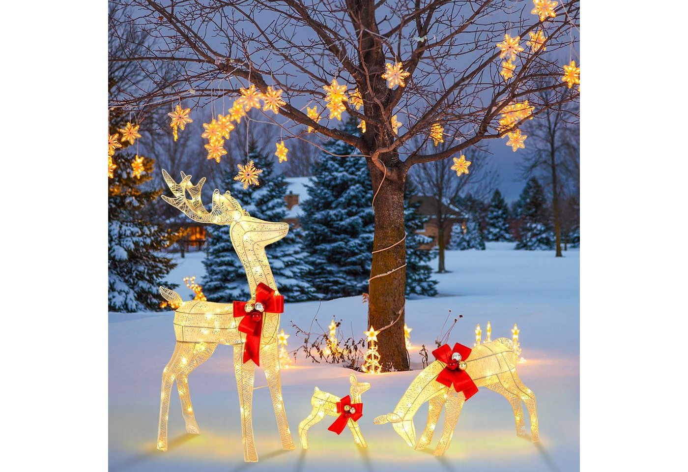 COSTWAY Weihnachtsfigur, 3-teilige LED Rentier Familie mit 230 LEDs COSTWAY Weihnachtsfigur, 3-teilige LED Rentier Familie mit 230 LEDs von COSTWAY
