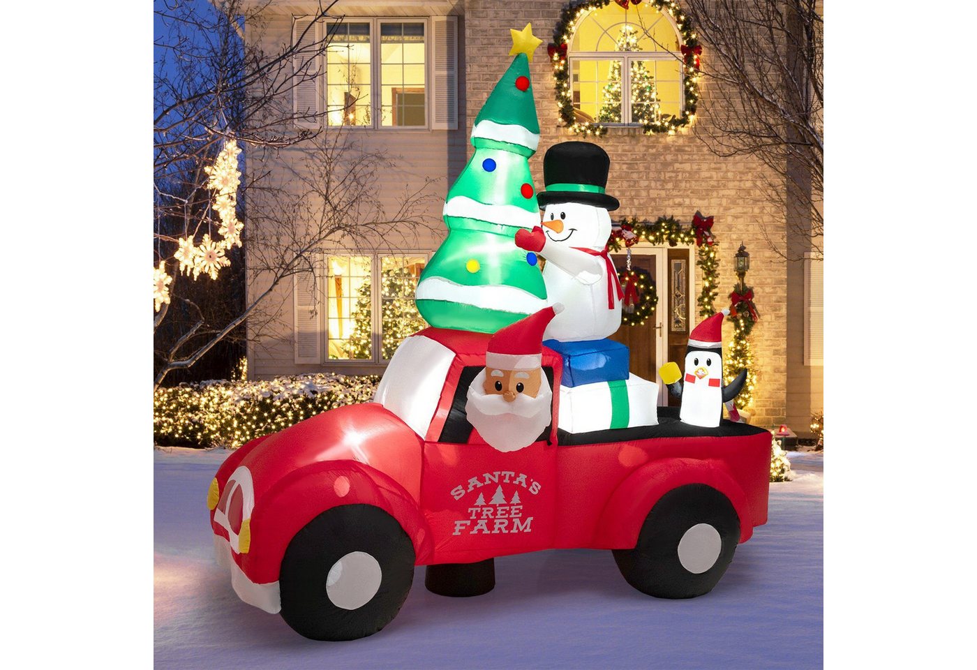 COSTWAY Weihnachtsfigur, aufblasbarer Weihnachtstruck mit LEDs & Luftgebläse COSTWAY Weihnachtsfigur, aufblasbarer Weihnachtstruck mit LEDs & Luftgebläse von COSTWAY