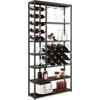 COSTWAY Weinregal für 27 Flaschen, Flaschenregal mit Glashaltern, Barschrank Industrial, Mehrzweckregal aus Metall, 81 x 23 x 166 cm, schwarz COSTWAY Weinregal für 27 Flaschen, Flaschenregal mit Glashaltern, Barschrank Industrial, Mehrzweckregal aus Metall, 81 x 23 x 166 cm, schwarz von COSTWAY