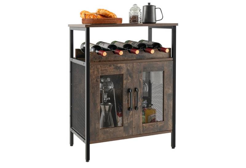 COSTWAY Weinschrank Kühlschrank mit abnehmbarem Weinregal, Holz von COSTWAY