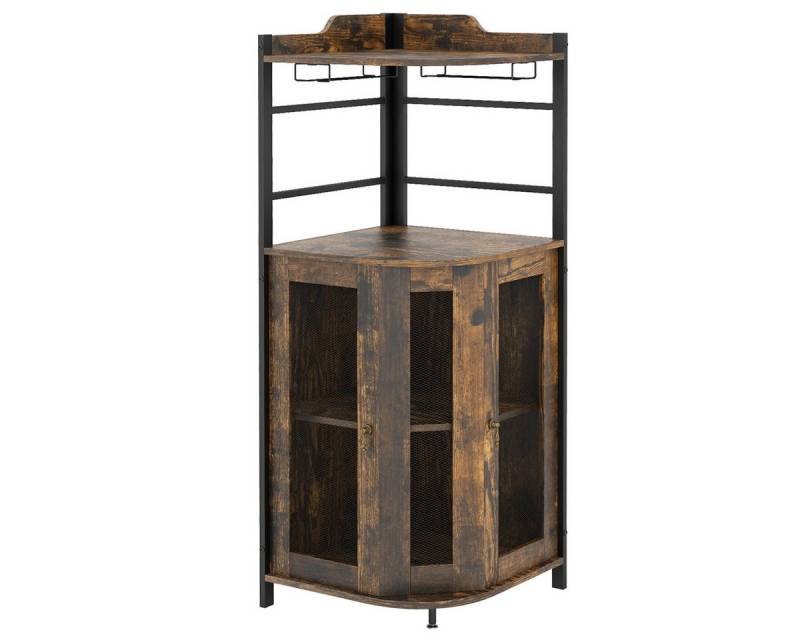 COSTWAY Weinschrank mit Türen & Glashalter, 46x46x130cm COSTWAY Weinschrank mit Türen & Glashalter, 46x46x130cm von COSTWAY