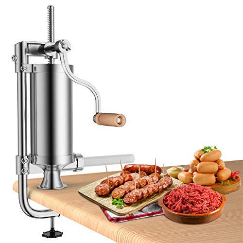 COSTWAY 1,5kg/2,5kg/3kg/5kg Wurstfüller manuell, Wurstmaschine aus Edelstahl, Wurstfüllmaschine silber, Wurstpresse mit Tischklemme, Wurstspritze inkl. Füllrohre (1,5KG - 4 Füllrohre) COSTWAY 1,5kg/2,5kg/3kg/5kg Wurstfüller manuell, Wurstmaschine aus Edelstahl, Wurstfüllmaschine silber, Wurstpresse mit Tischklemme, Wurstspritze inkl. Füllrohre (1,5KG - 4 Füllrohre) von COSTWAY