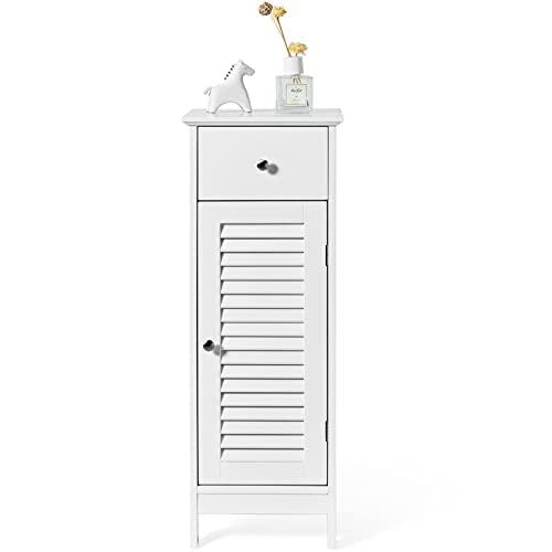 COSTWAY badezimmerschrank, Weiß, 32 cm x 30 cm x 88 cm (L x B x H) von COSTWAY