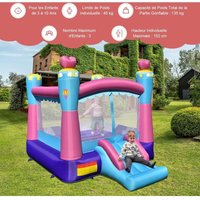 Château Gonflable pour Enfants avec Trampoline Toboggan Panier de Basket-ball Sac Transport,Kit de Réparation avec Gonfleur 680W - Costway Château Gonflable pour Enfants avec Trampoline Toboggan Panier de Basket-ball Sac Transport,Kit de Réparation avec Gonfleur 680W - Costway von COSTWAY