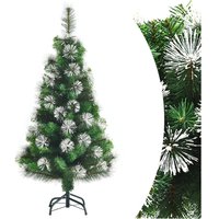 120cm Künstlicher Weihnachtsbaum mit Schnee, Verschneiter Fichte Kunstbaum mit 160 Zweigen Metallstaender, Kiefer Scharnier-Baum Tannenbaum von COSTWAY