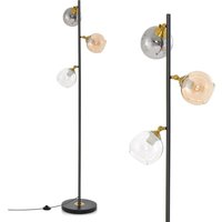 162cm Stehlampe 3 flammig, freistehende Stehleuchte mit Fußschalter, E27-Glühlampensockel, Metallmast, Leselampe für Wohnzimmer, Arbeitszimmer & von COSTWAY