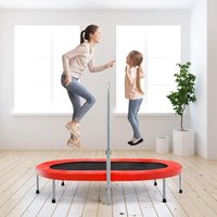 2 Personen Trampolin mit hoehenverstellbarm Haltegriff, Mini Trampolin bis 150kg belastbar, Kindertrampolin klappbar, Gartentrampolin für Kinder und von COSTWAY