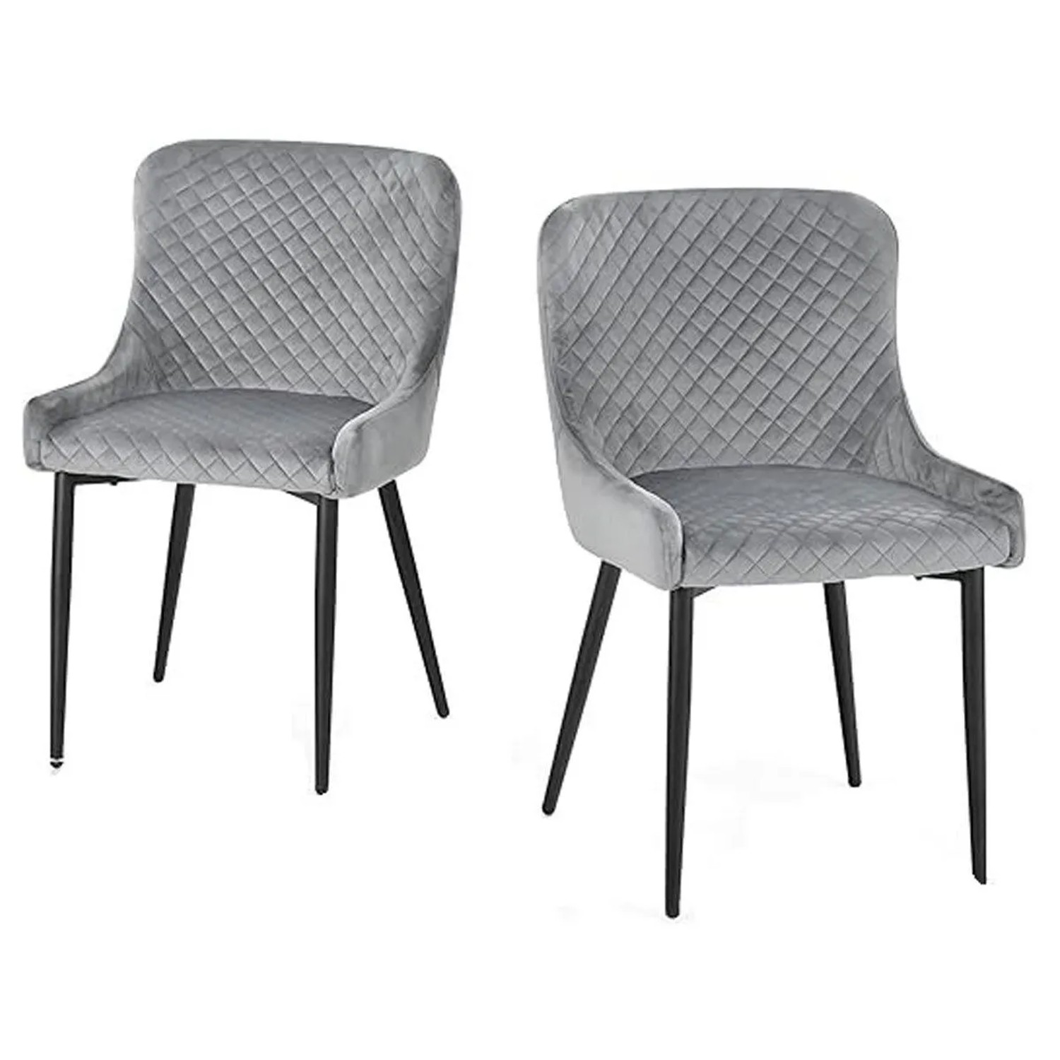 Costway 2er Set Esszimmerstühle Rücklehne Sitzhöhe 50cm Grau von COSTWAY