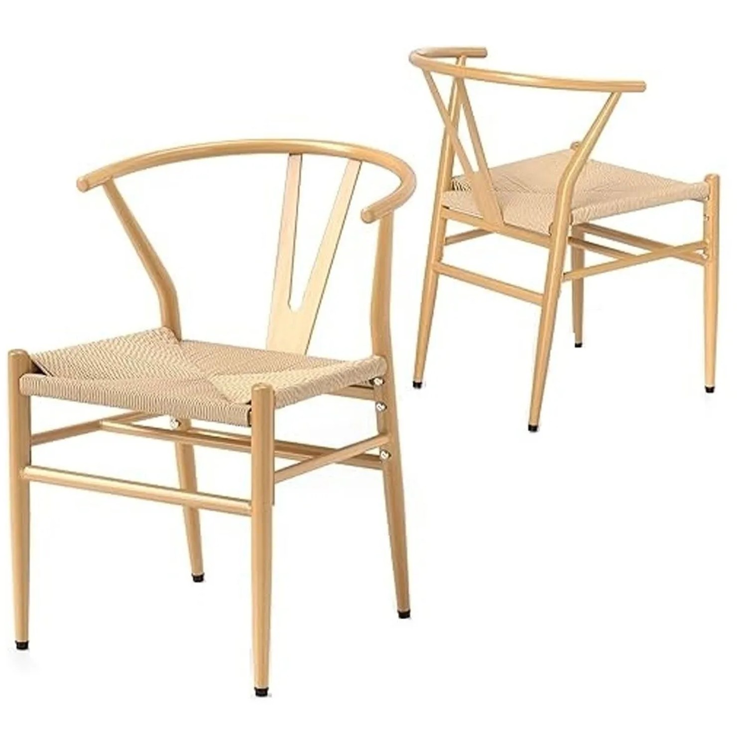 Costway 2er Set Esszimmerstühle mit Y-förmiger Rückenlehne Natur Costway 2er Set Esszimmerstühle mit Y-förmiger Rückenlehne Natur von COSTWAY