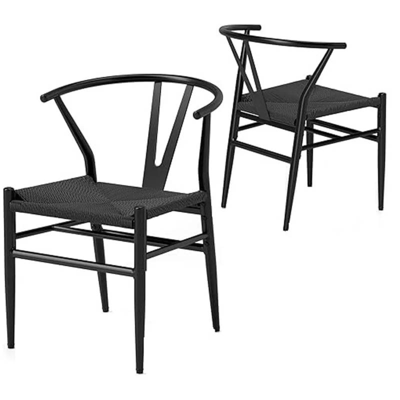 Costway 2er Set Esszimmerstühle mit Y-förmiger Rückenlehne Schwarz Costway 2er Set Esszimmerstühle mit Y-förmiger Rückenlehne Schwarz von COSTWAY